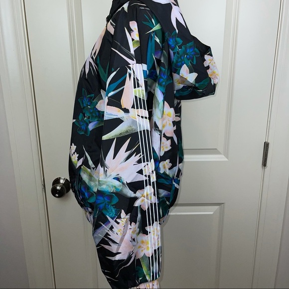 Forever 21 Black Tropical Half Zip Hooded Jacket S - Picture 6 of 12